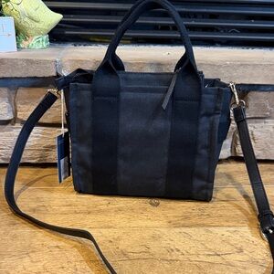Black Canvas Universal Thread Convertible Tote Bag with Shoulder Strap NWT